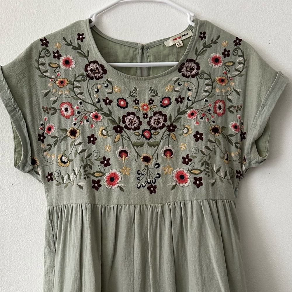 Orange Creek Floral Embroidered Dress